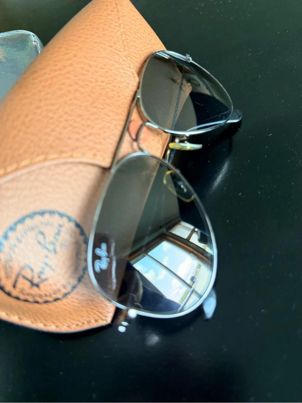 Ray-Ban Aviator Sunglasses Silver Metal Frame Gradient Lenses